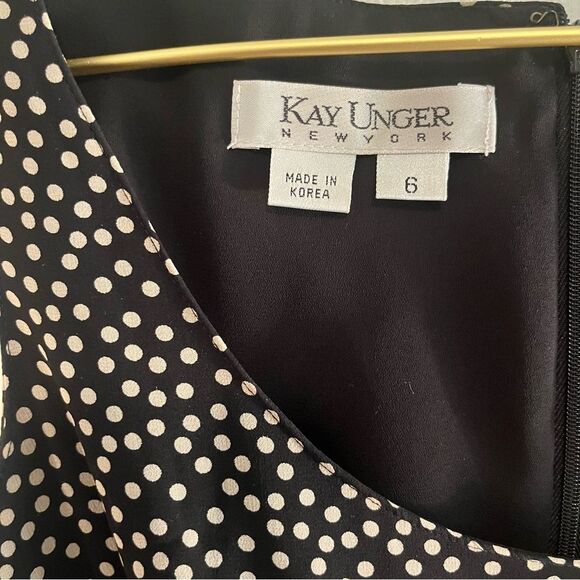 Kay Unger Silk Black and White Polka Dot Dress & Shawl - Picture 6 of 9
